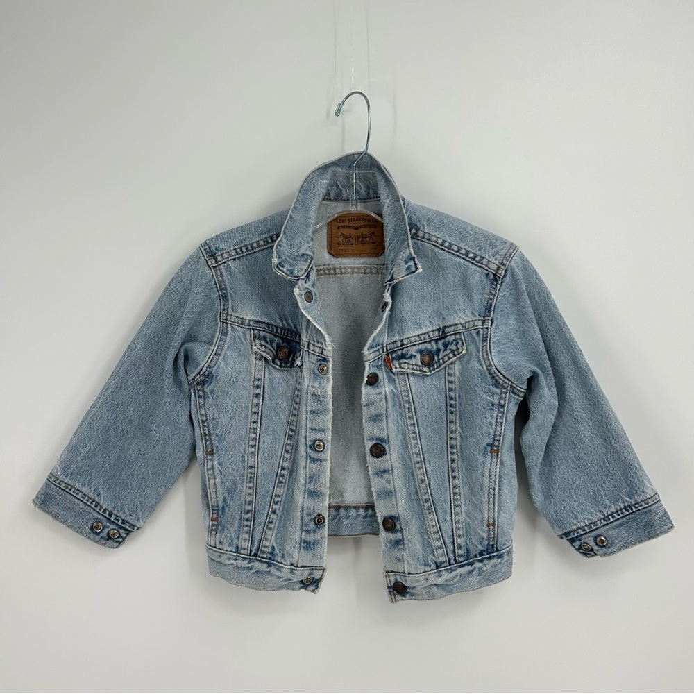 Vintage Orange Tab Levi's Blue Jean Jacket Classic Denim Style